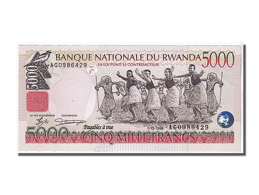 Banknot, 
  
  Ruanda, 
  
  5000 Frank