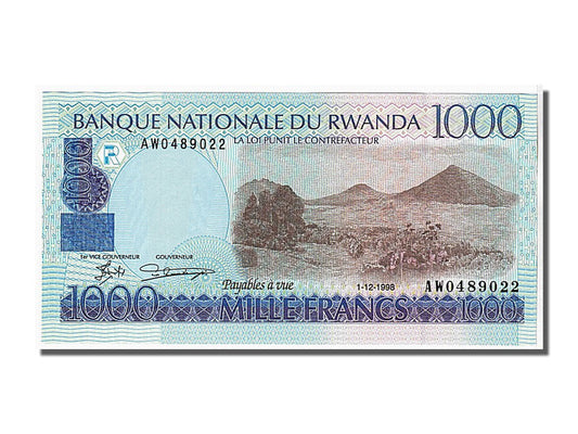 Banknot, 
  
  Ruanda, 
  
  1000 Frank