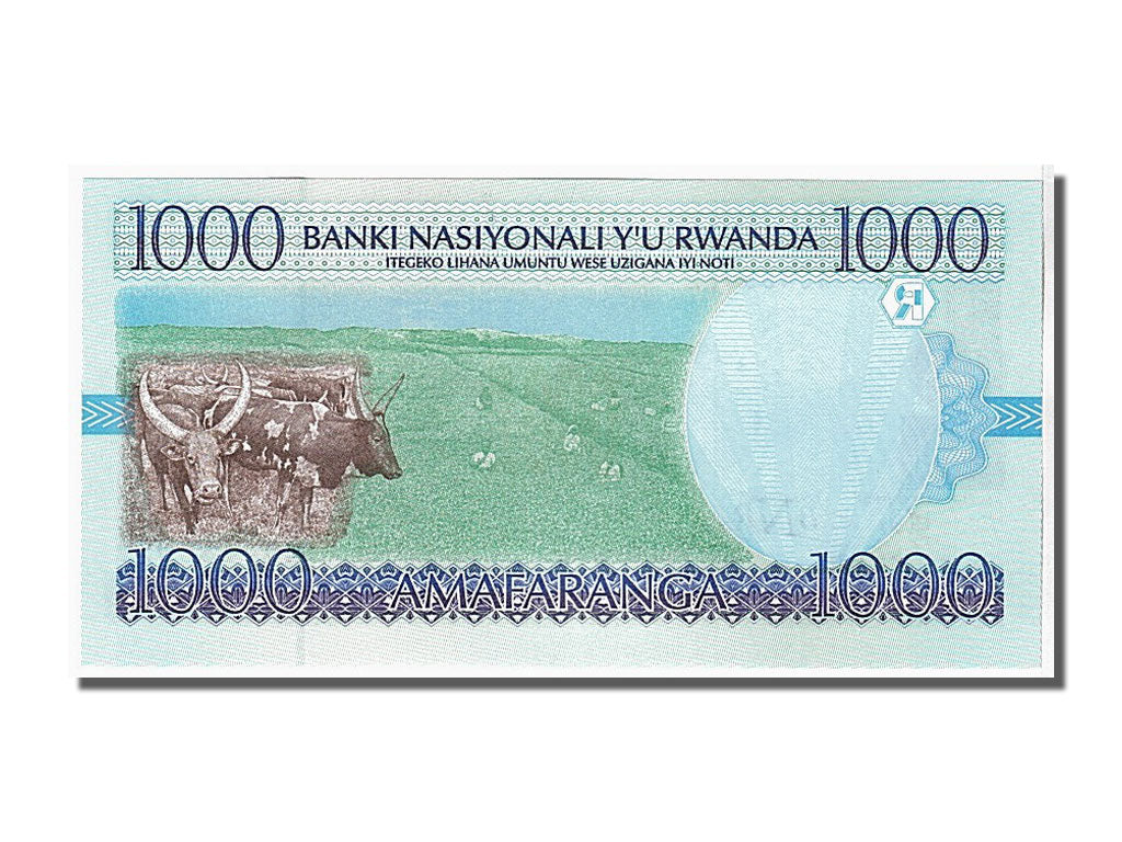 Banknot, 
  
  Ruanda, 
  
  1000 Frank