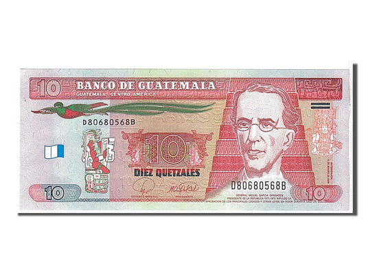 Banknot, 
  
  Guatemala, 
  
  10 Quetzale