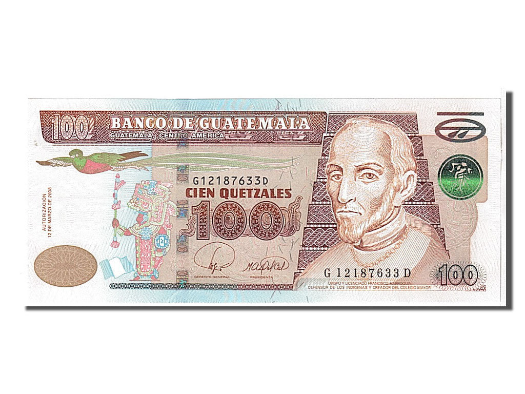 Banknot, 
  
  Guatemala, 
  
  100 Quetzale