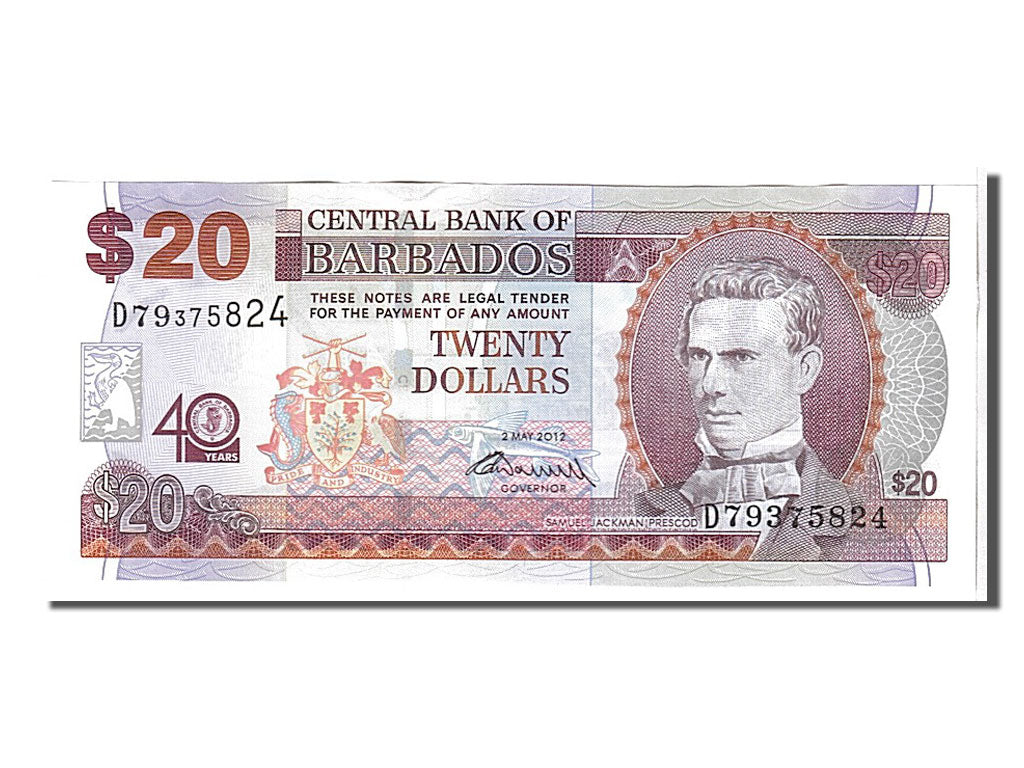 Banknot, 
  
  Barbados, 
  
  20 Dolar