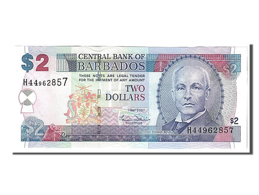 Banknot, 
  
  Barbados, 
  
  2 Dolar