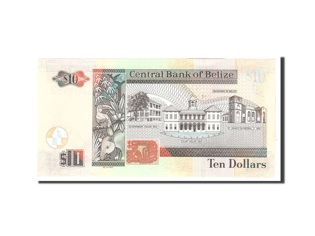 Banknot, 
  
  Belize, 
  
  10 Dolar