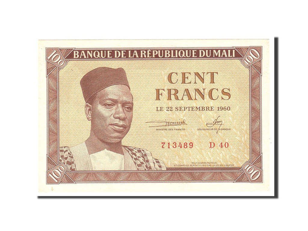 Banknot, 
  
  Mali, 
  
  100 Frank