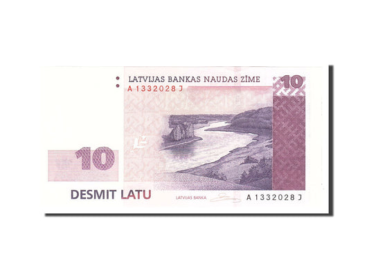 Banknot, 
  
  Letonya, 
  
  10 Latu