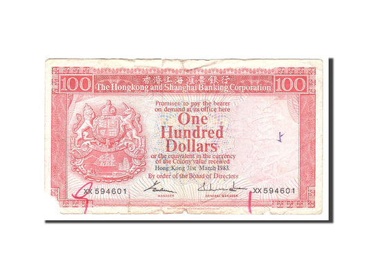 Banknot, 
  
  Hong Kong, 
  
  100 Dolar