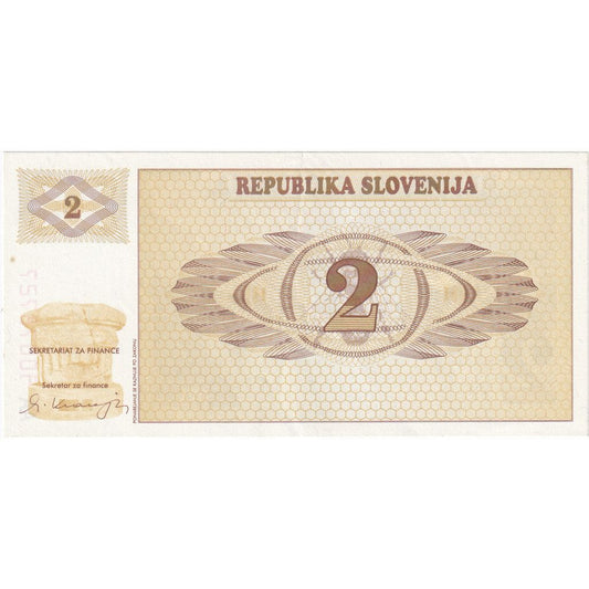 Slovenya, 
  
  2 (Tolarjev), 
  
  KM:2a