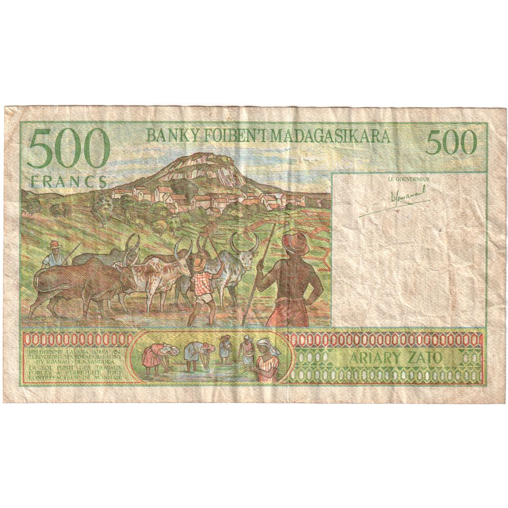 Madagaskar, 
  
  500 Frank = 100 Ariary, 
  
  VF(20-25)