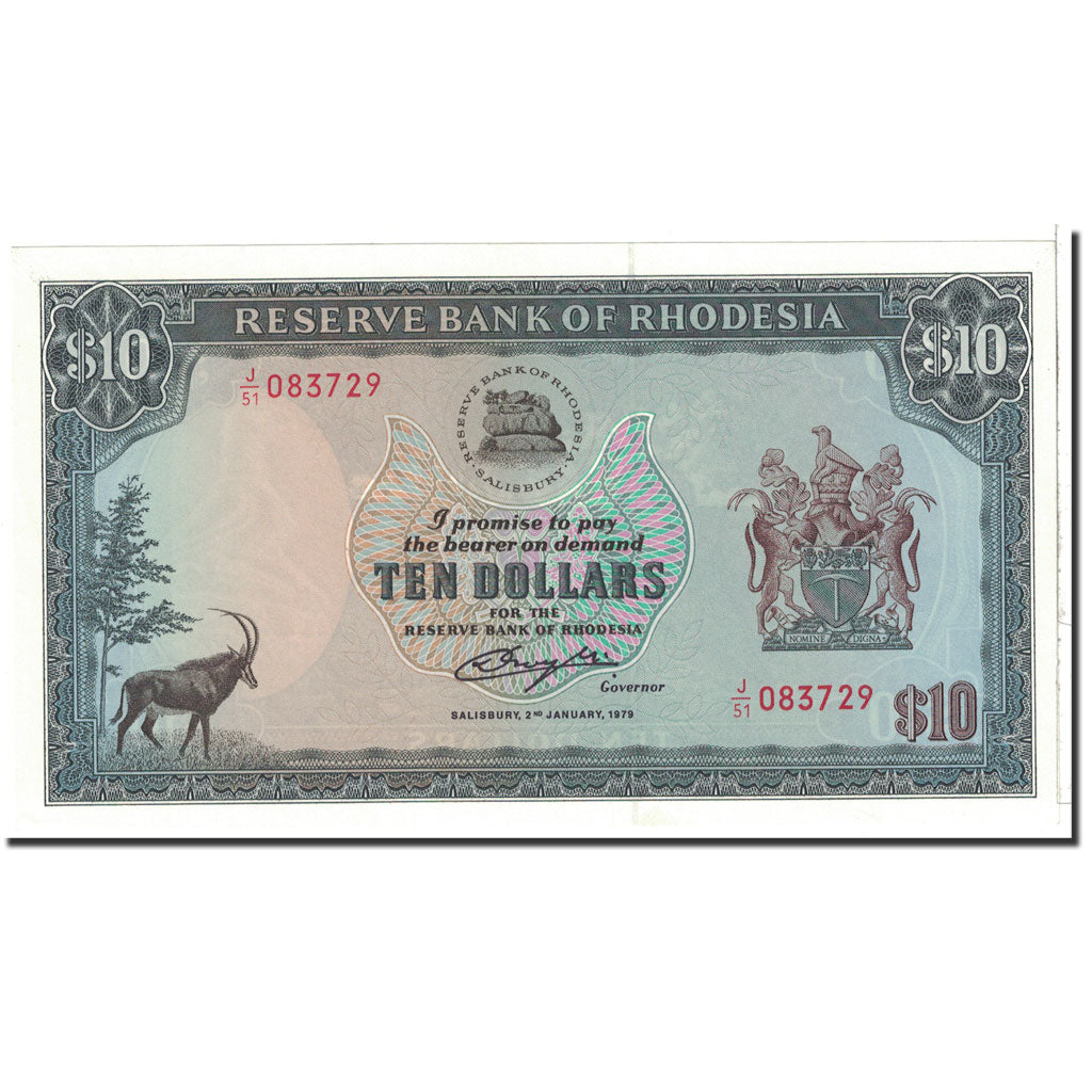 Banknot, 
  
  Rhodesia, 
  
  10 Dolar