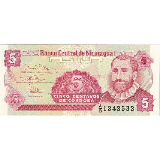 Nikaragua, 
  
  5 Centavo, 
  
  Tarihsiz (1991)