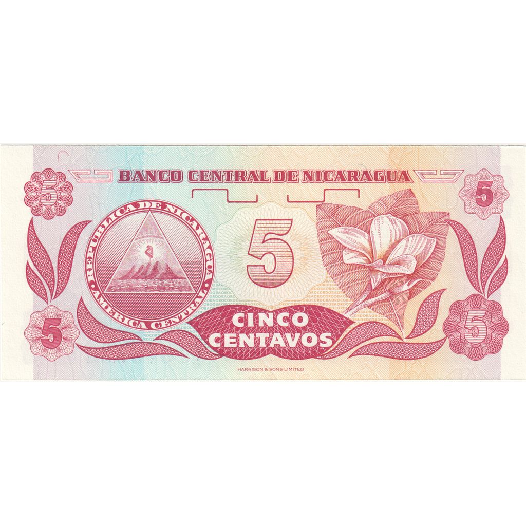 Nikaragua, 
  
  5 Centavo, 
  
  Tarihsiz (1991)