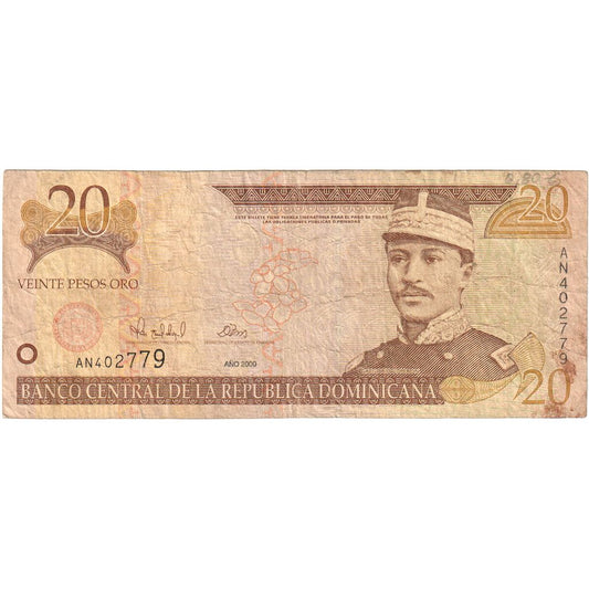 Dominik Cumhuriyeti, 
  
  20 Peso Oro, 
  
  2000