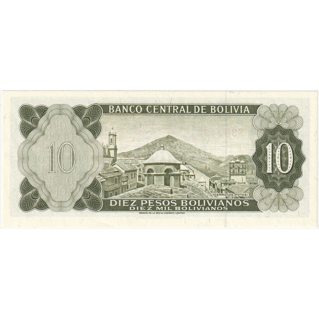 Bolivya, 
  
  10 Peso Bolivyano, 
  
  1962