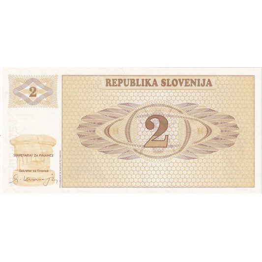 Slovenya, 
  
  2 (Tolarjev), 
  
  1990