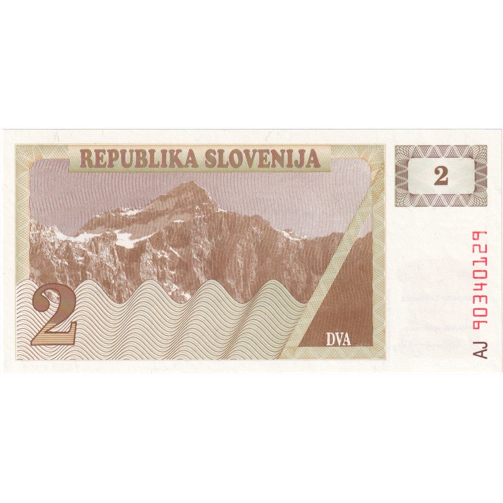 Slovenya, 
  
  2 (Tolarjev), 
  
  1990