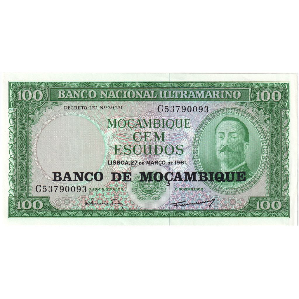 Mozambik, 
  
  100 Escudo, 
  
  1961