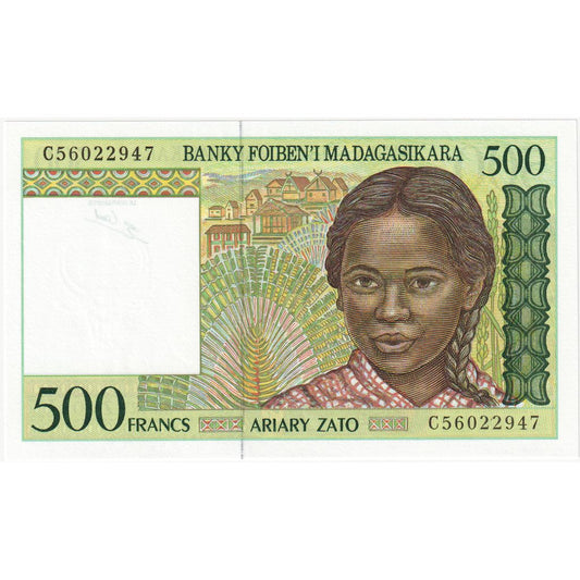 Madagaskar, 
  
  500 Frank = 100 Ariary, 
  
  ÇİL(65-70)