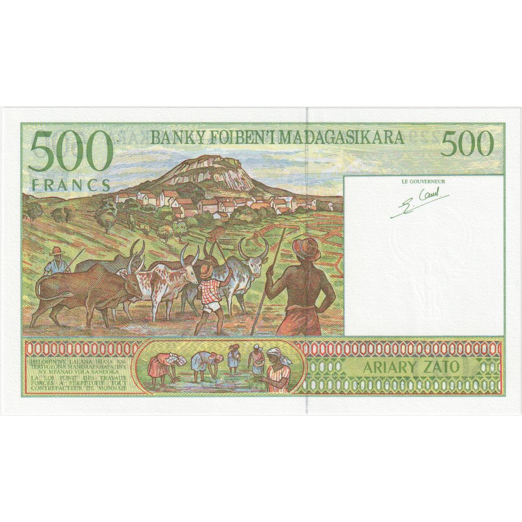 Madagaskar, 
  
  500 Frank = 100 Ariary, 
  
  ÇİL(65-70)