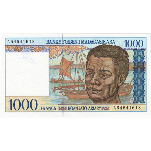 Madagaskar, 
  
  1000 Frank = 200 Ariary, 
  
  ÇİL(65-70)