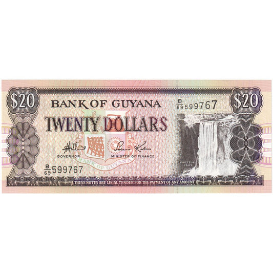 Guyana, 
  
  20 Dolar, 
  
  ÇİL(65-70)