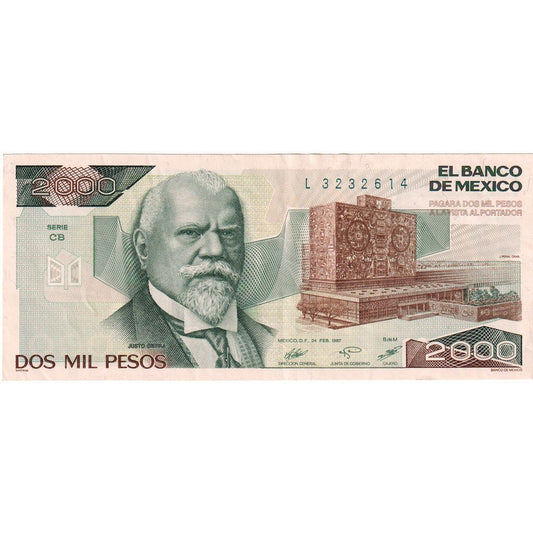 Meksika, 
  
  2000 Peso, 
  
  1987-02-24