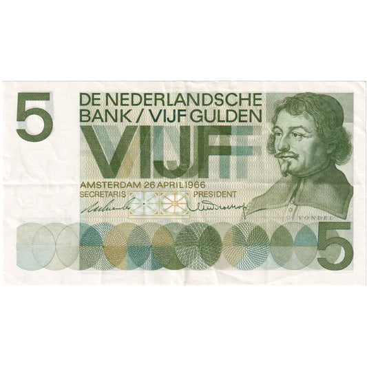 Hollanda, 
  
  5 Gülden, 
  
  1966-04-26