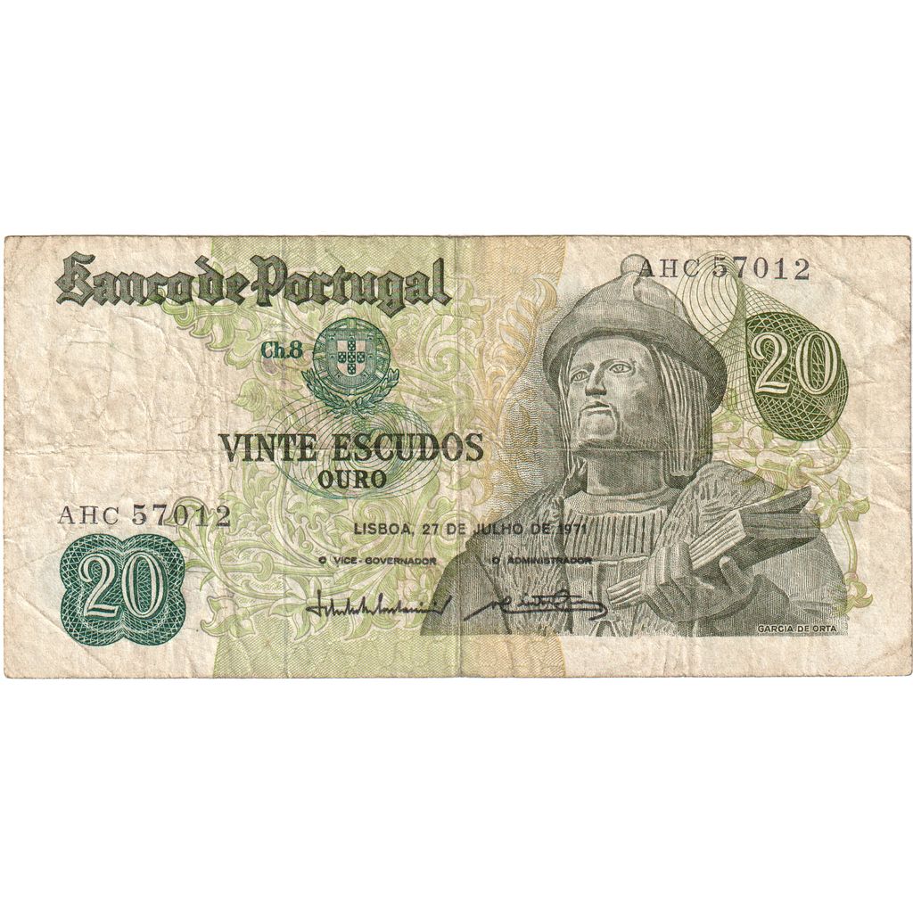 Portekiz, 
  
  20 Escudo, 
  
  1971-07-27