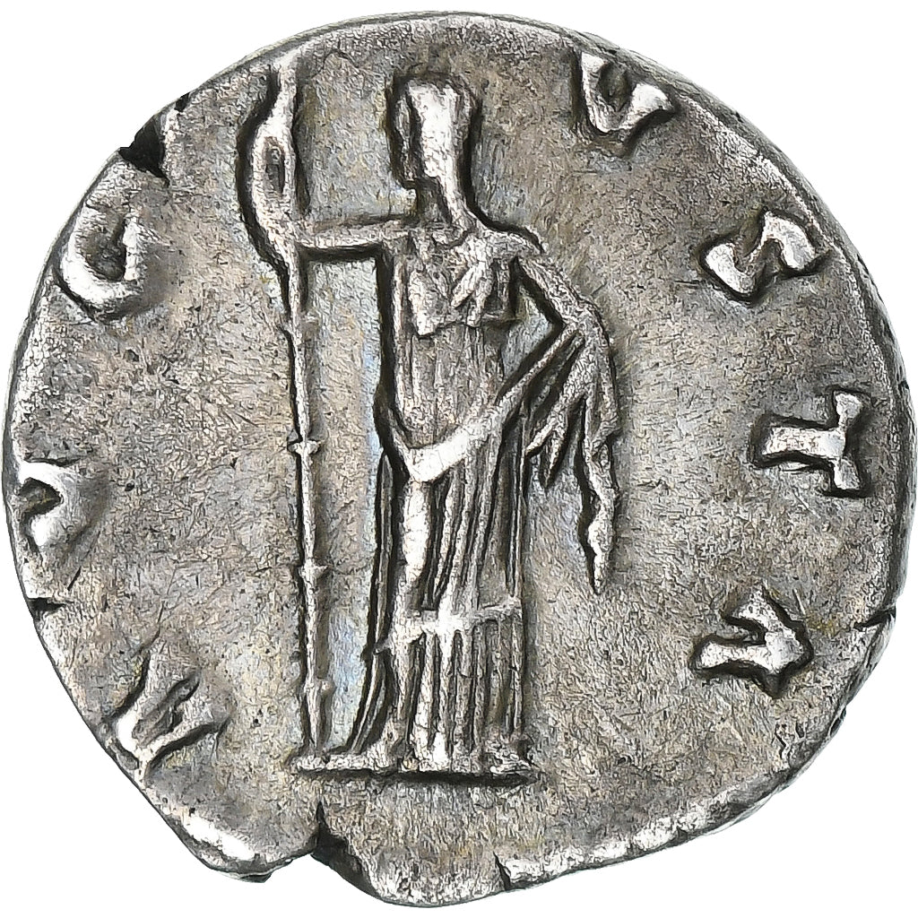 Diva Faustina I, 
  
  Denarius, 
  
  141