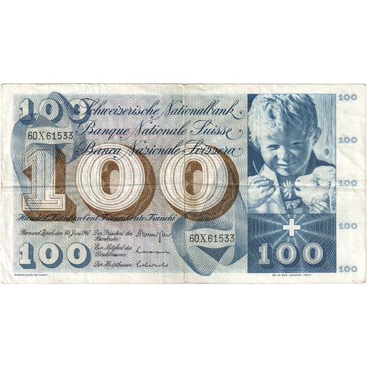 İsviçre, 
  
  100 Franken, 
  
  1967-06-30