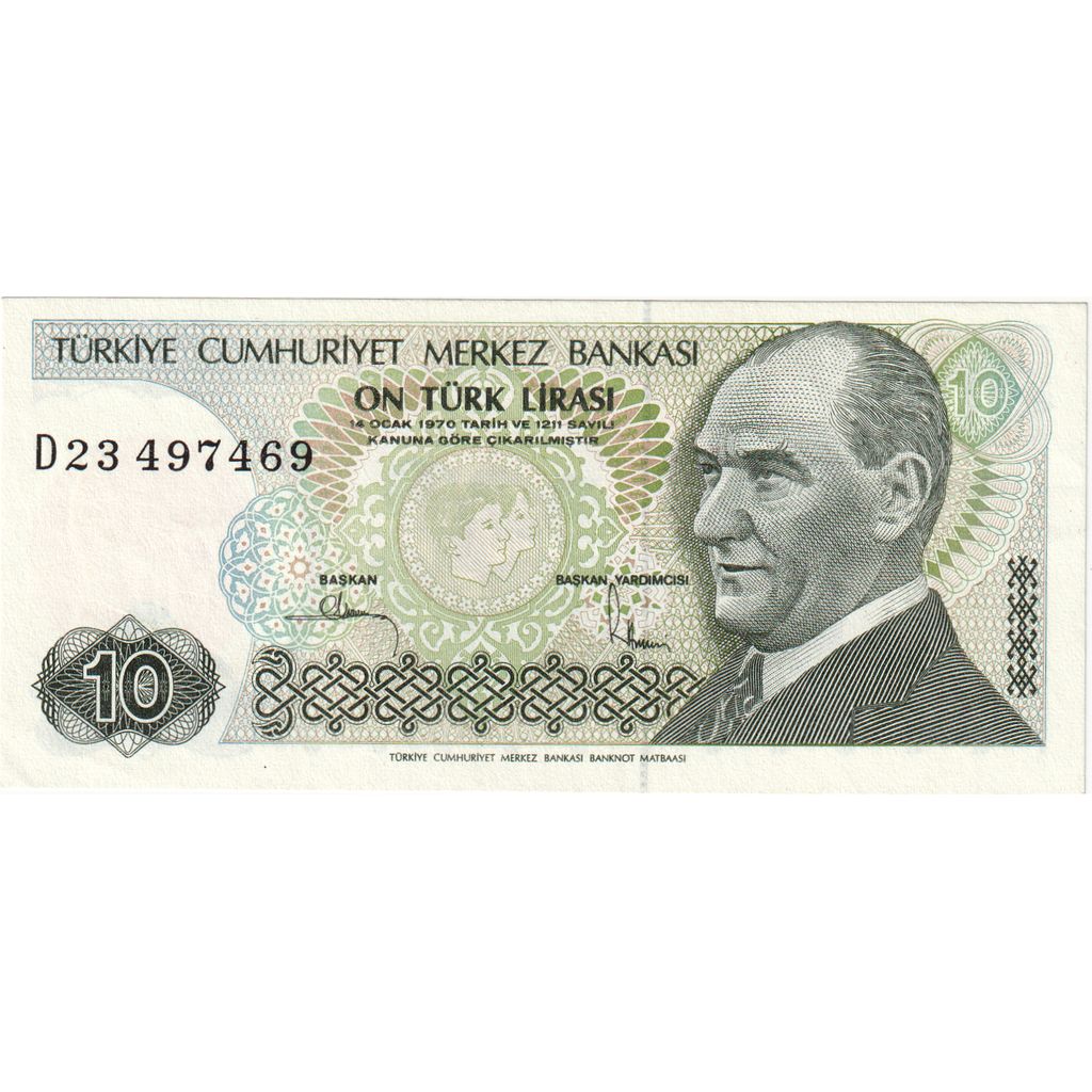 Hindi, 
  
  10 lira, 
  
  ÇİL(65-70)