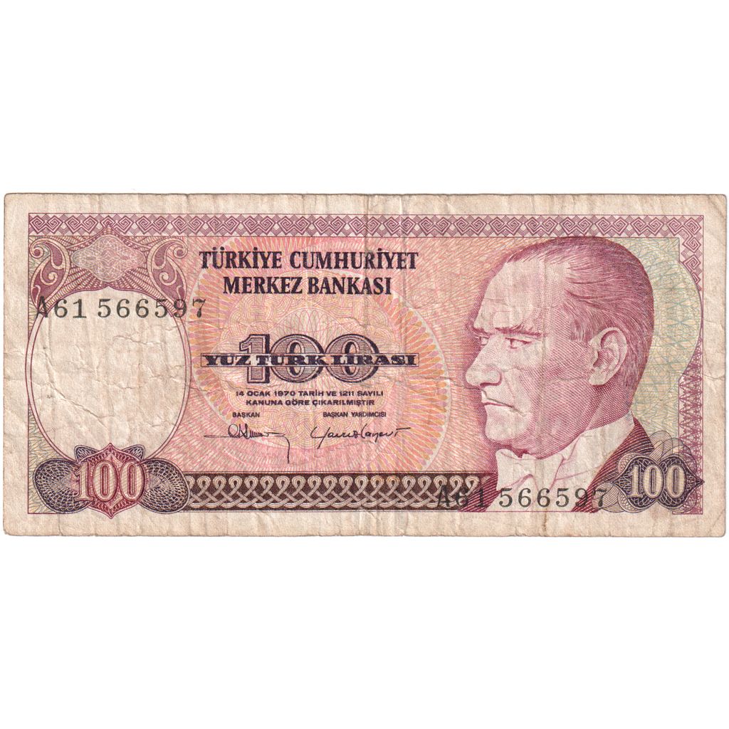 Hindi, 
  
  100 lira, 
  
  1970-01-14