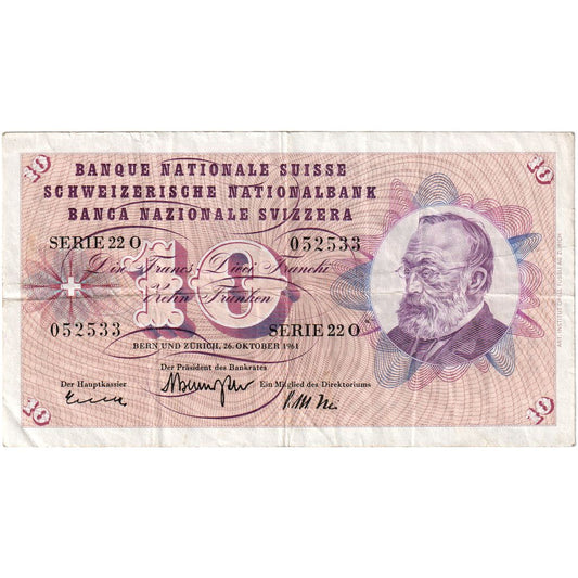 İsviçre, 
  
  10 Franken, 
  
  1964-10-26