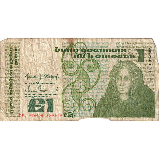 İrlanda - Cumhuriyeti, 
  
  1 pound, 
  
  1986-05-30