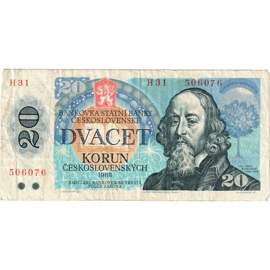 Çekoslovakya, 
  
  20 Korun, 
  
  VF(30-35)