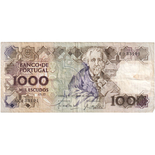 Portekiz, 
  
  1000 Escudo, 
  
  1987-09-03