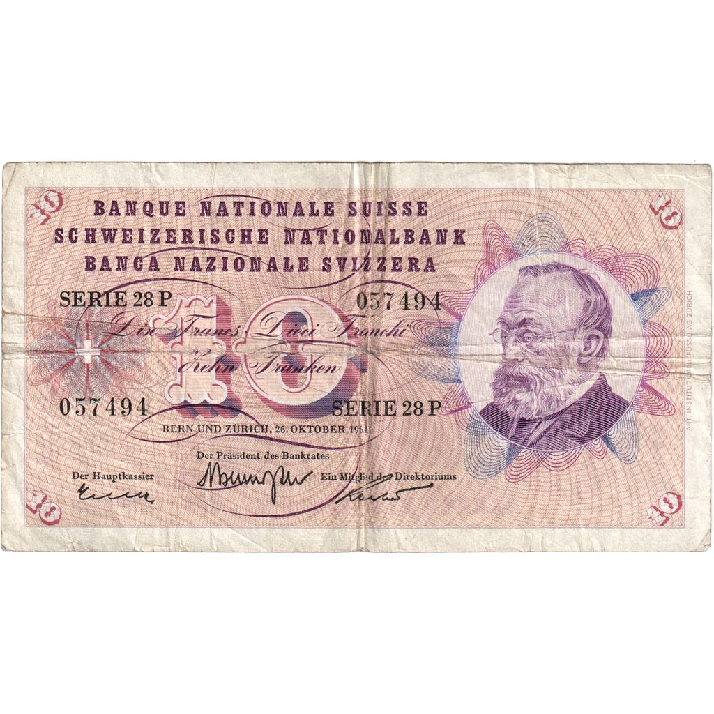 İsviçre, 
  
  10 Franken, 
  
  1965-01-21