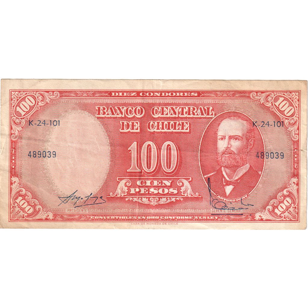 Şili, 
  
  100 Peso = 10 Kondor, 
  
  EF(40-45)