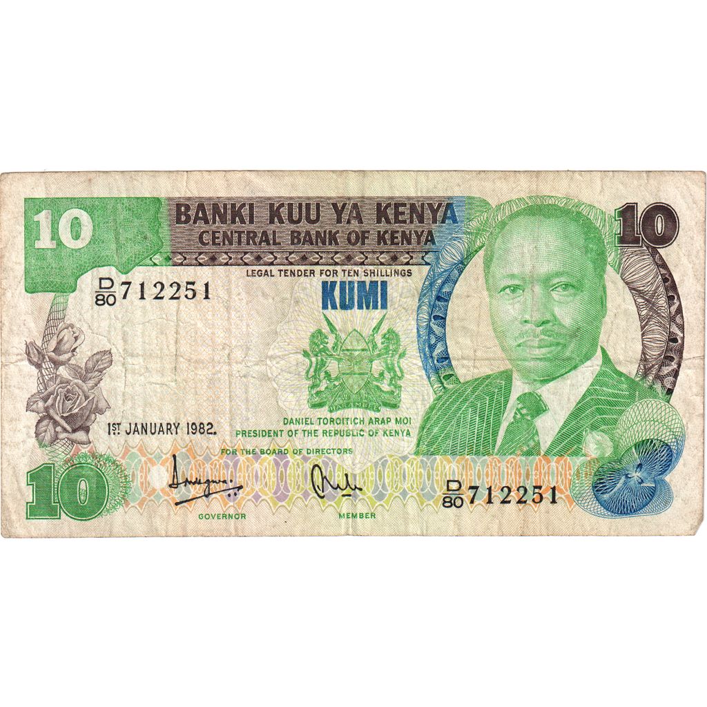 Kenya, 
  
  10 Şilin, 
  
  1982-01-01