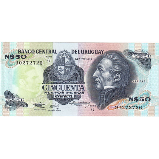 Uruguay, 
  
  50 Nuevos Peso, 
  
  ÇİL(65-70)