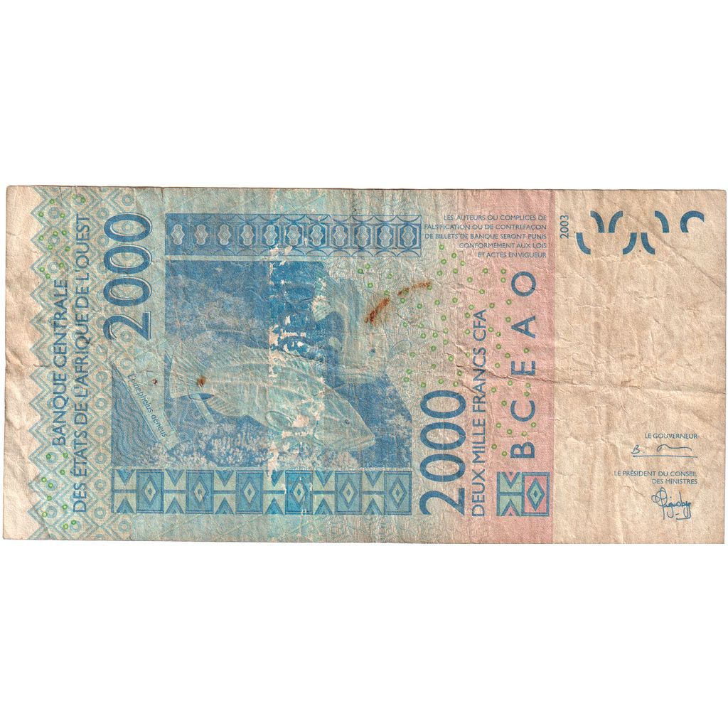 Batı Afrika Devletleri, 
  
  2000 Frank, 
  
  VF(30-35)