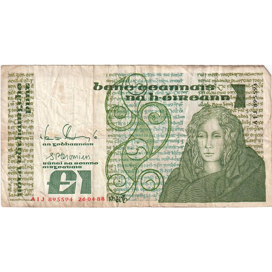 İrlanda - Cumhuriyeti, 
  
  1 pound, 
  
  1989-01-09