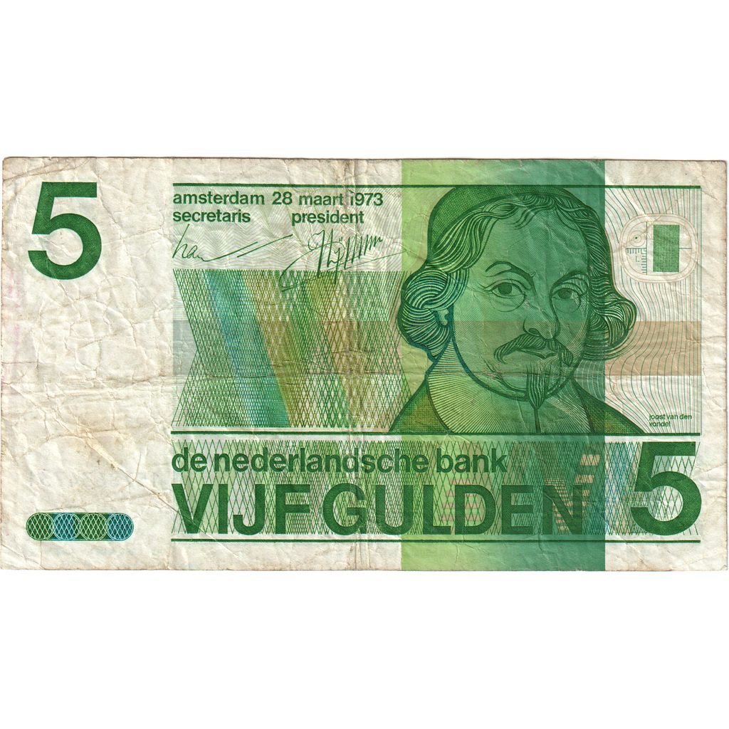 Hollanda, 
  
  5 Gülden, 
  
  1973-03-28