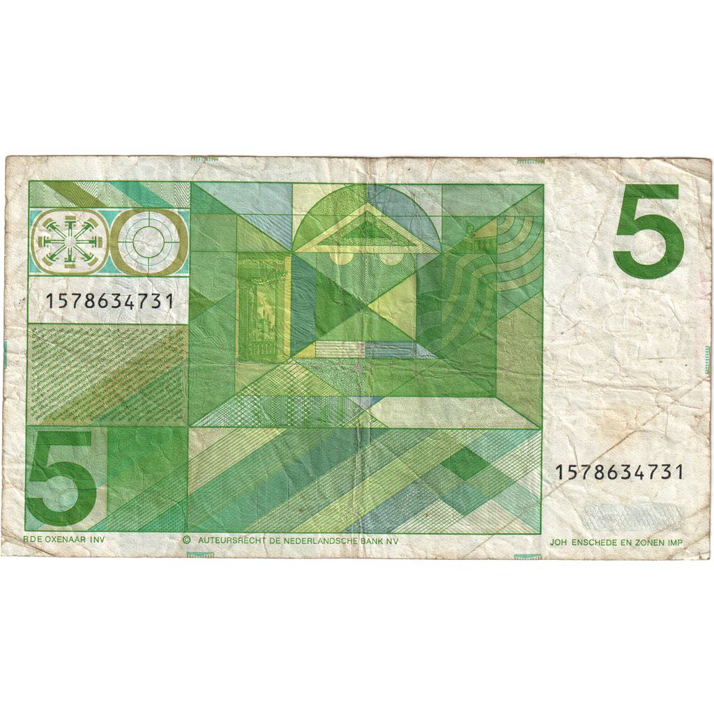 Hollanda, 
  
  5 Gülden, 
  
  1973-03-28