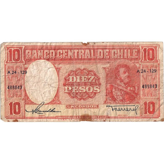 Şili, 
  
  10 Peso = 1 Kondor, 
  
  VF(20-25)