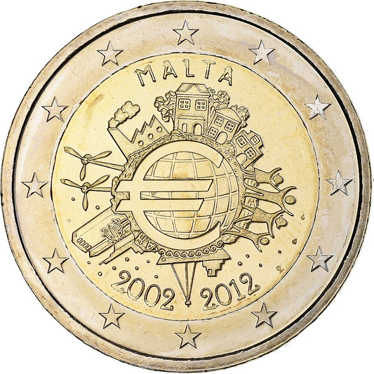 Malta, 
  
  2 Avro, 
  
  Euro'ya giriş