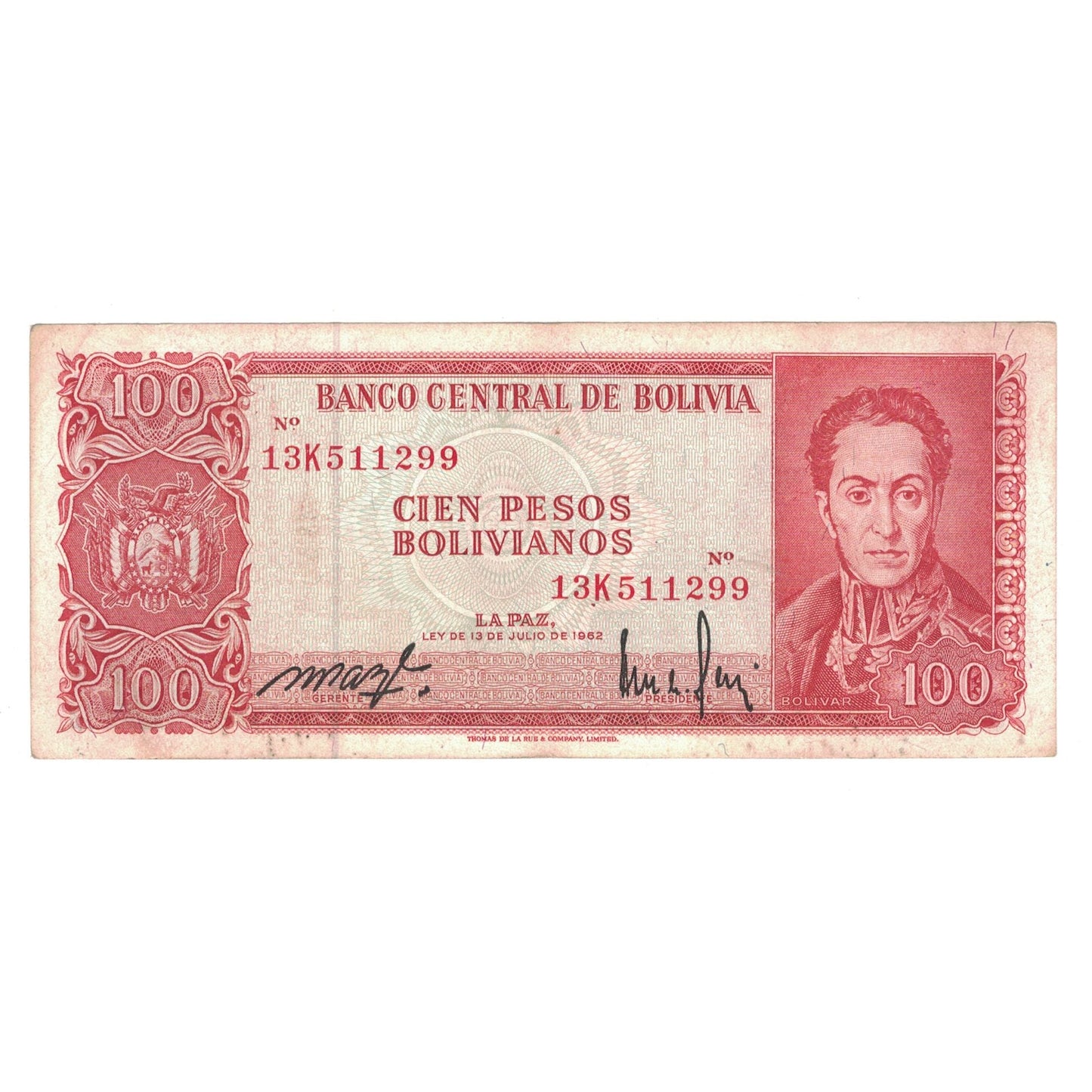 Banknot, 
  
  Bolivya, 
  
  100 Peso Bolivyano