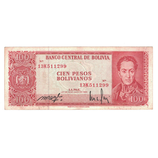 Banknot, 
  
  Bolivya, 
  
  100 Peso Bolivyano