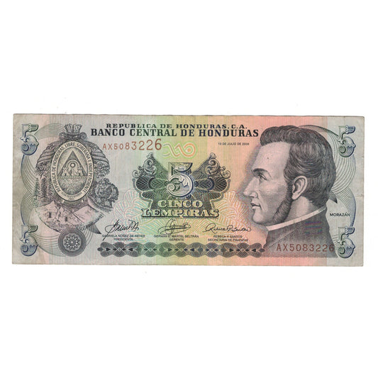 Banknot, 
  
  Honduras, 
  
  5 Lempira