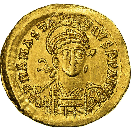 Anastasius I, 
  
  Solidus, 
  
  491-518